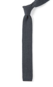 Knit Solid Wool Graphite Tie sold by The Tie Bar