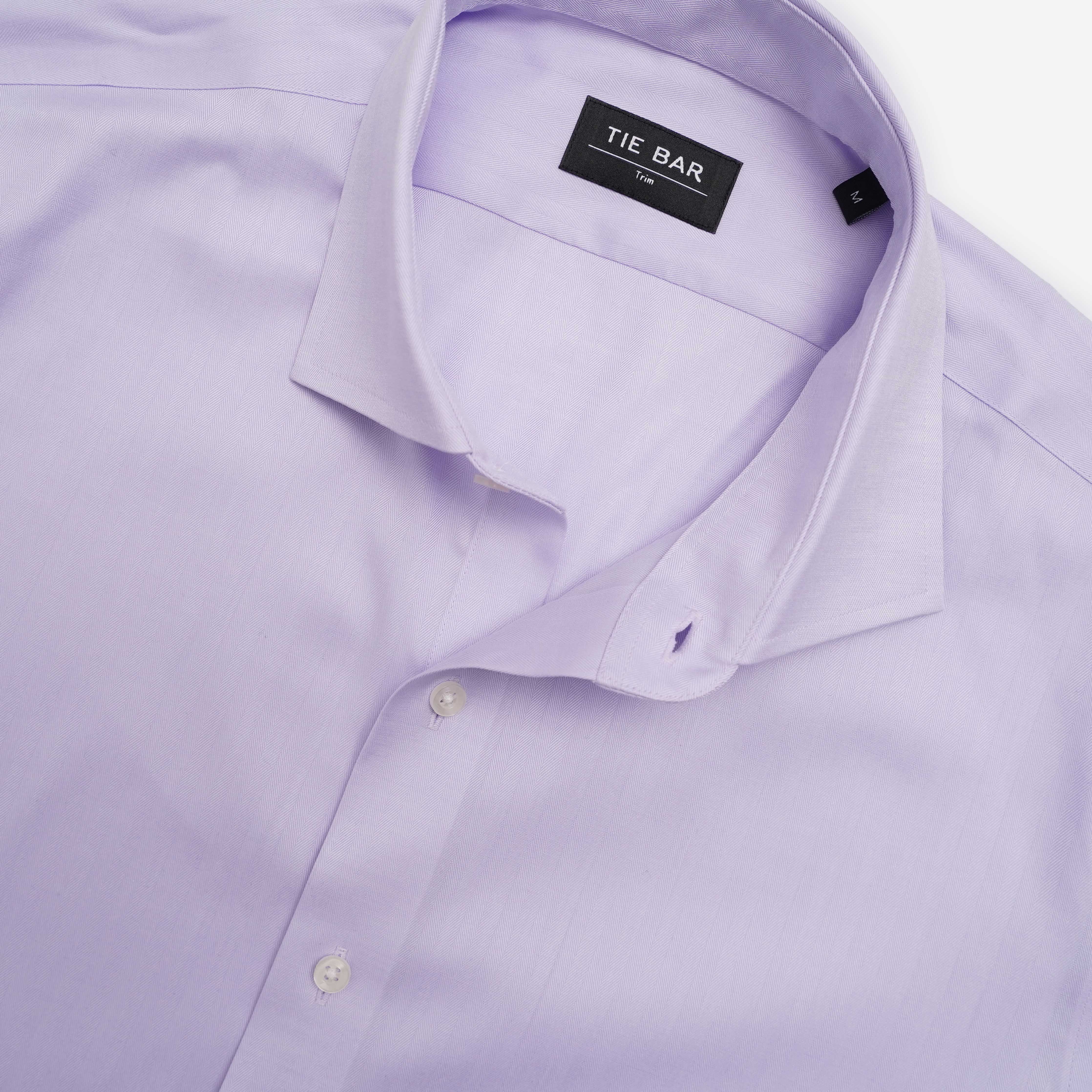 Herringbone Lavender Dress Shirt sold by The Tie Bar product image thumbnail 2