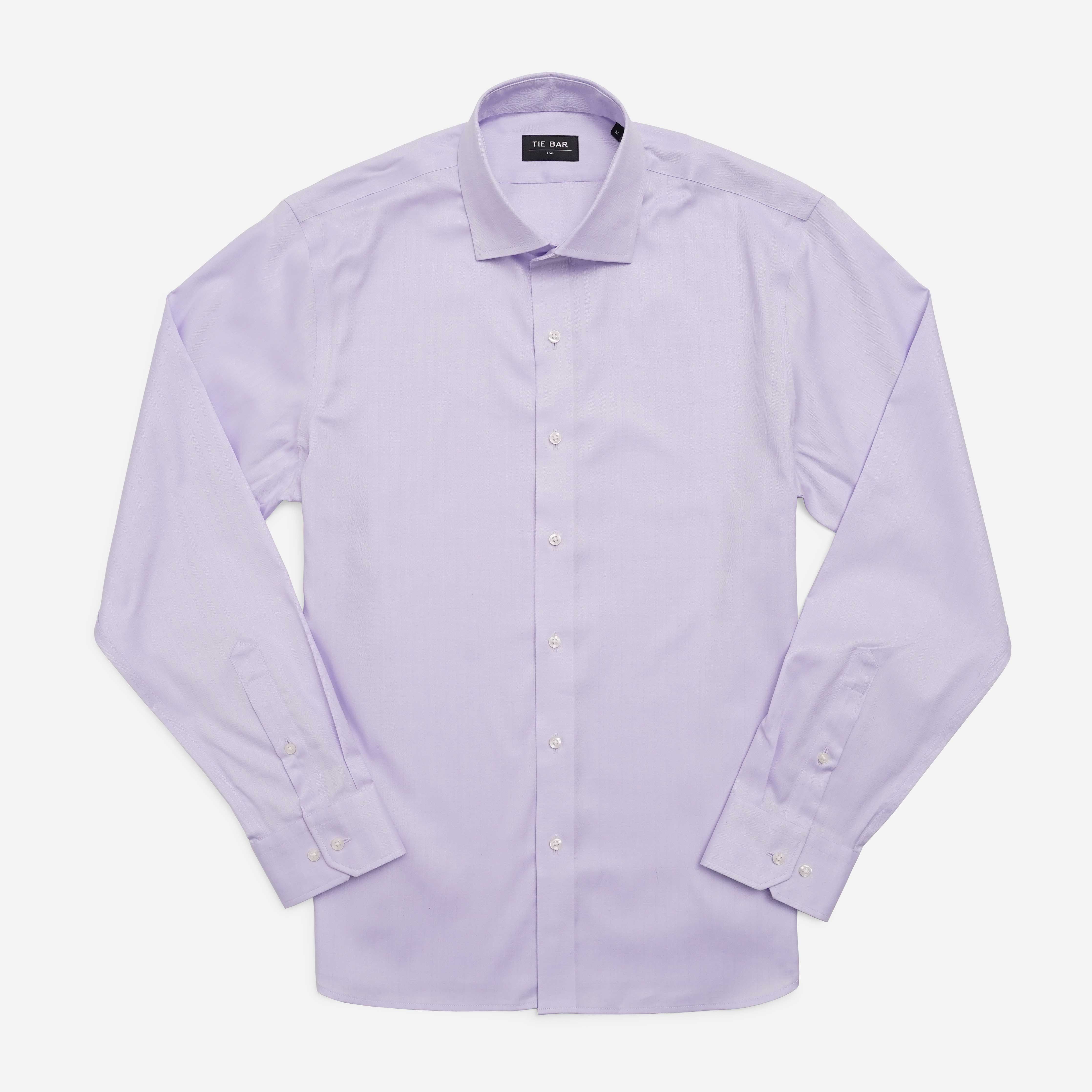 Herringbone Lavender Dress Shirt sold by The Tie Bar product image thumbnail 3