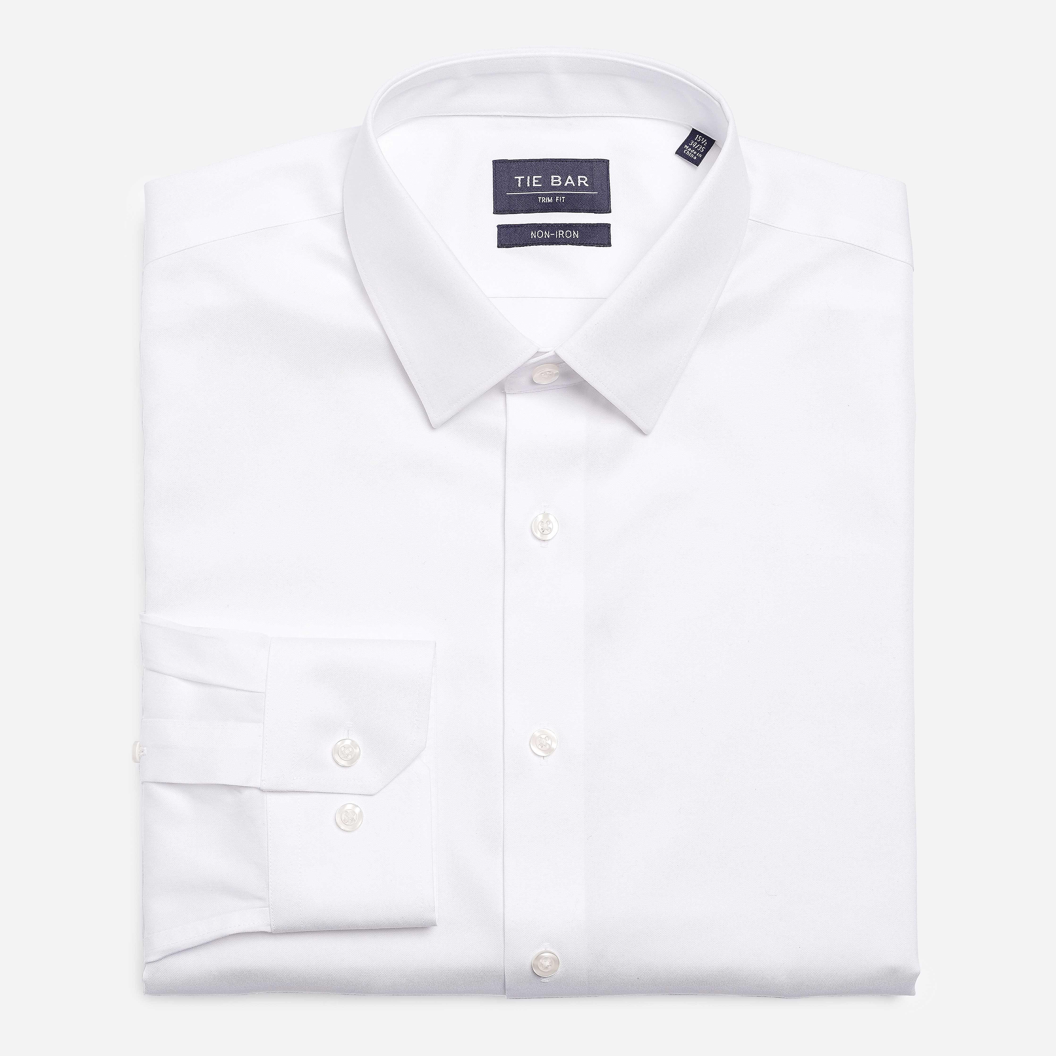 Pinpoint Solid - Point Collar White Non-Iron Dress Shirt sold by The Tie Bar
