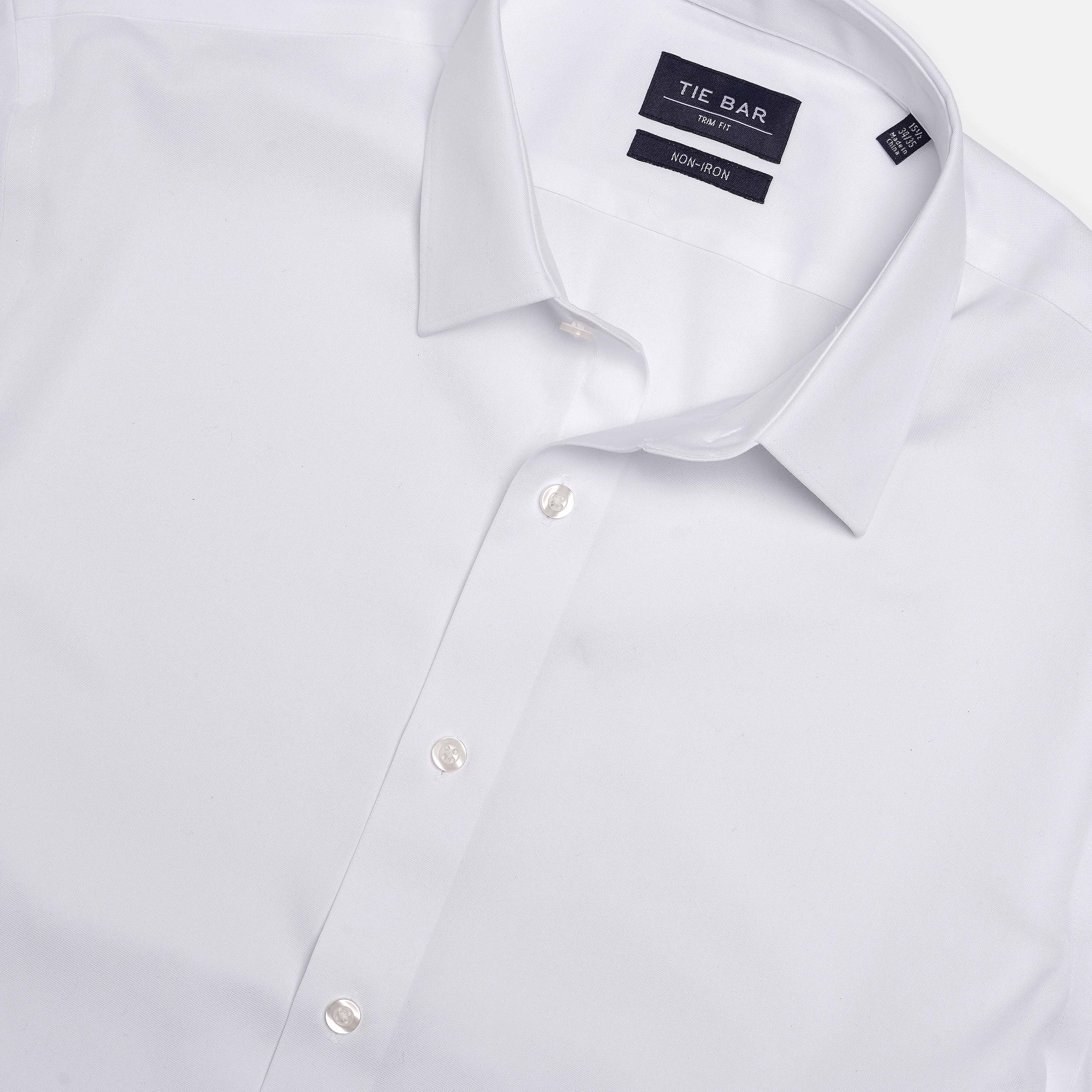 Pinpoint Solid - Point Collar White Non-Iron Dress Shirt sold by The Tie Bar product image thumbnail 3
