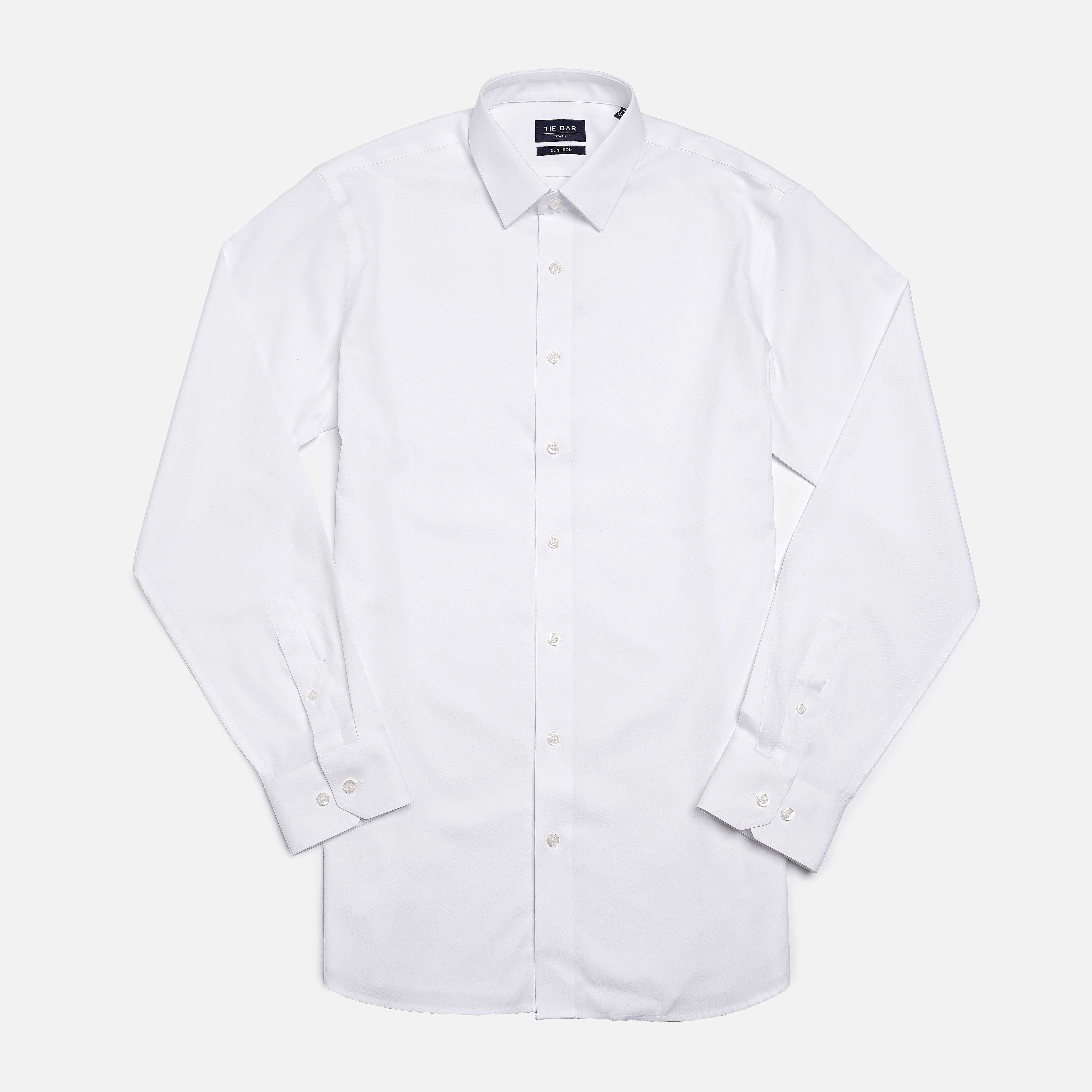 Pinpoint Solid - Point Collar White Non-Iron Dress Shirt sold by The Tie Bar product image thumbnail 2