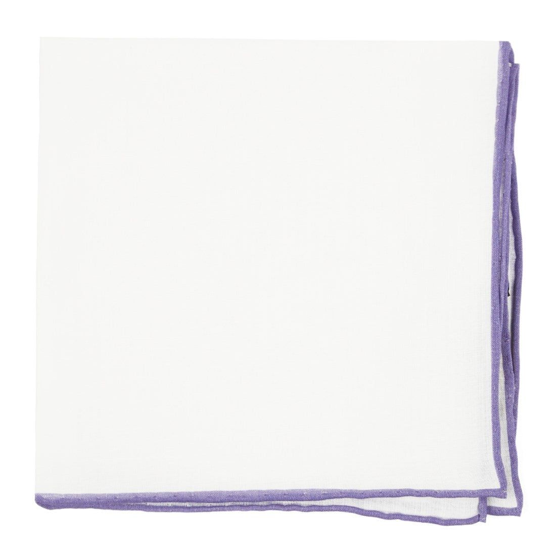 White Linen With Rolled Border Lavender Pocket Square sold by The Tie Bar