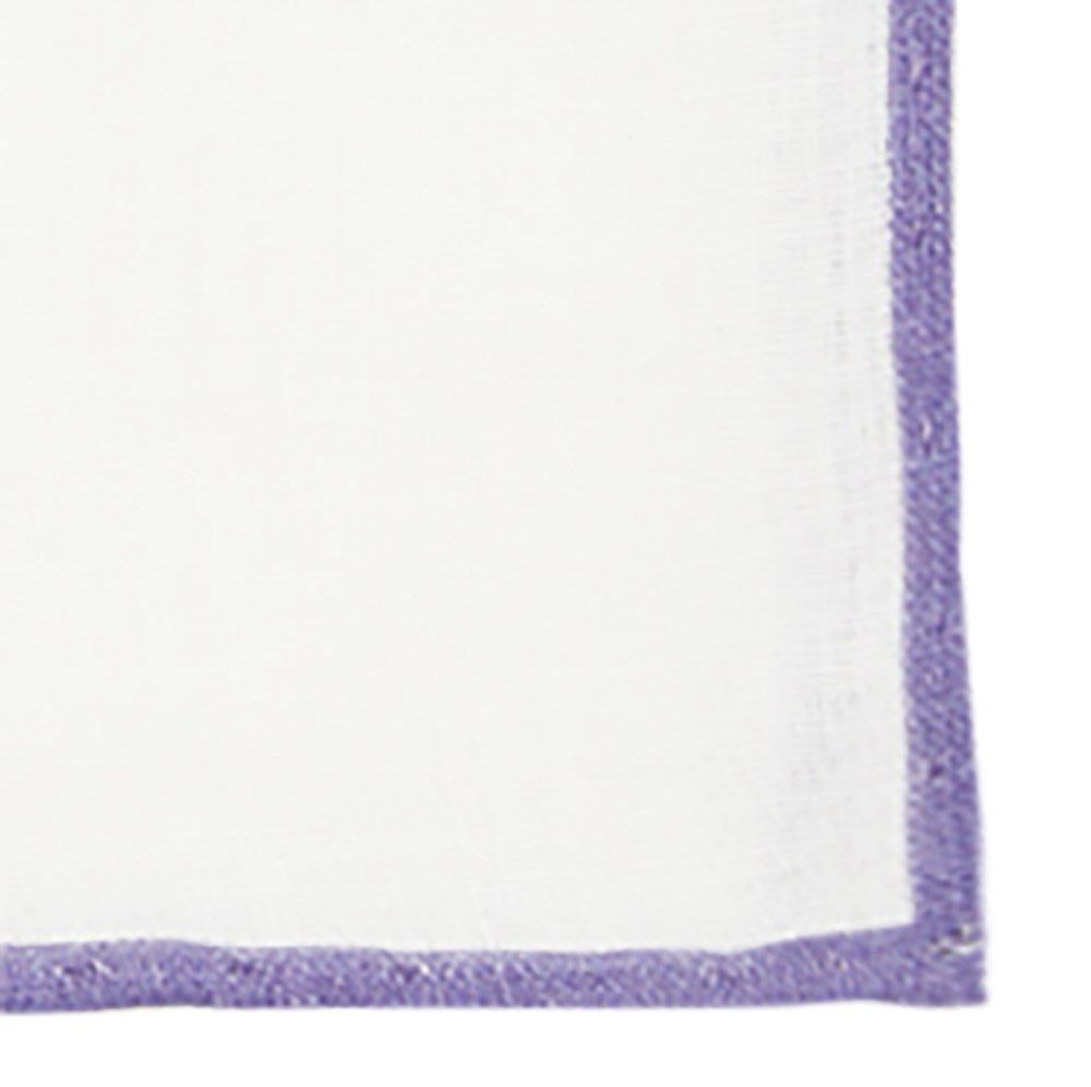 White Linen With Rolled Border Lavender Pocket Square sold by The Tie Bar product image thumbnail 2