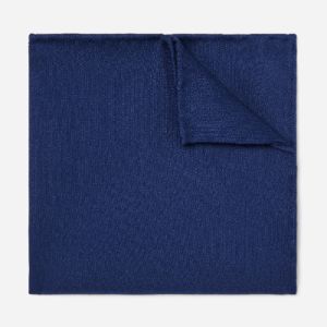 Astute Solid Navy Pocket Square sold by The Tie Bar