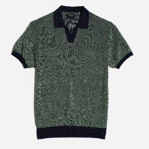 Birdseye Sweater Jade Polo sold by The Tie Bar