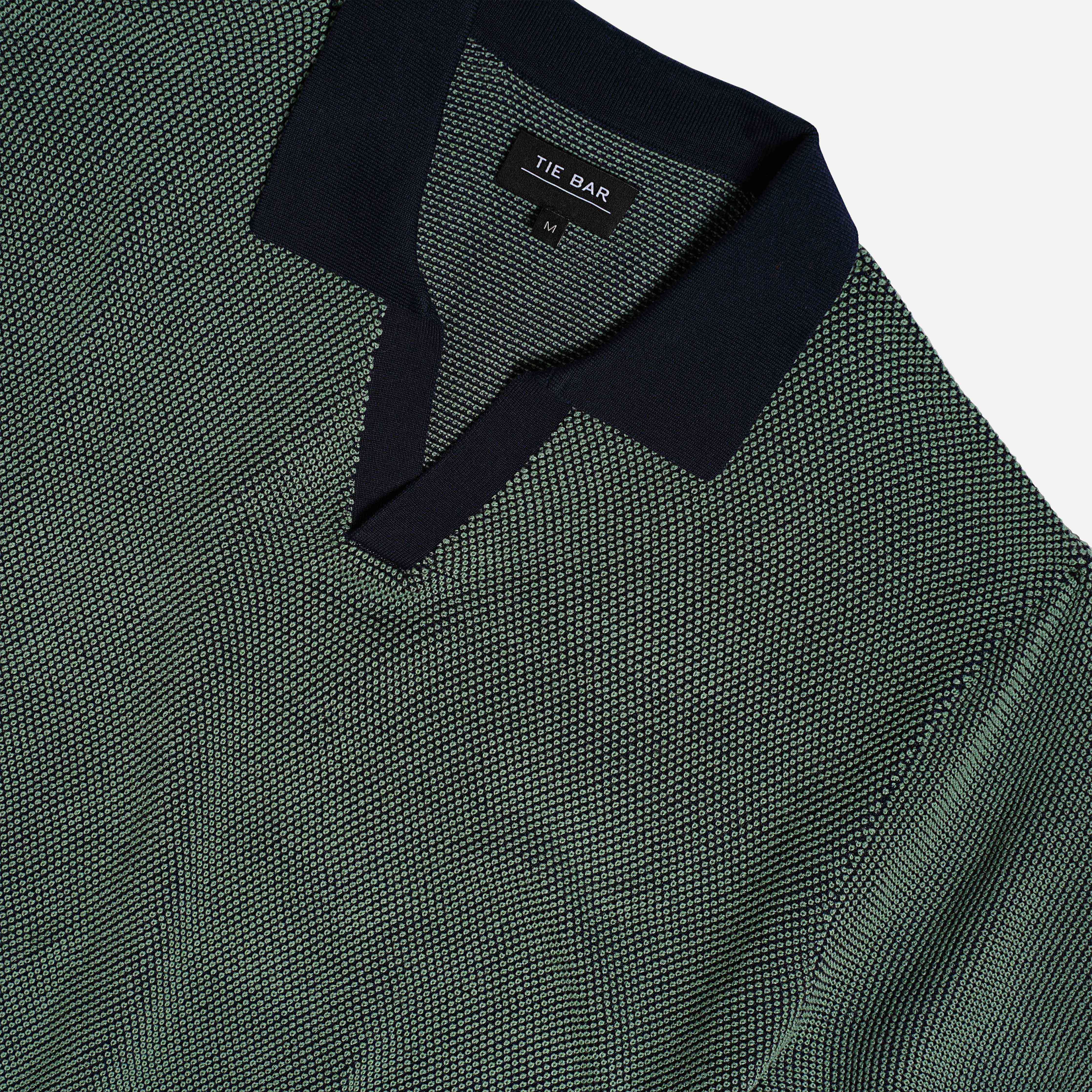 Birdseye Sweater Jade Polo sold by The Tie Bar product image thumbnail 2