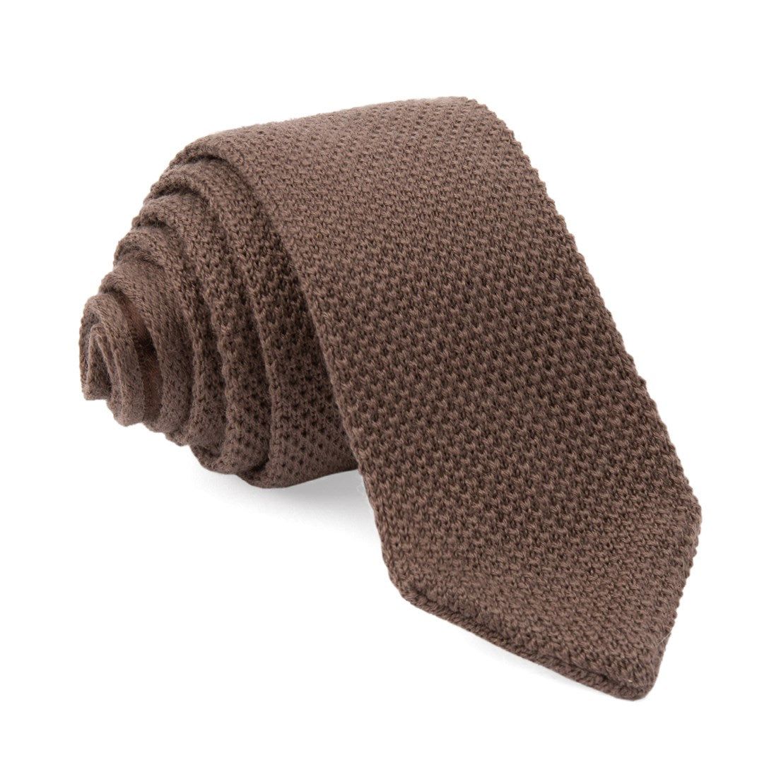 Pointed Tip Knit Brown Tie sold by The Tie Bar