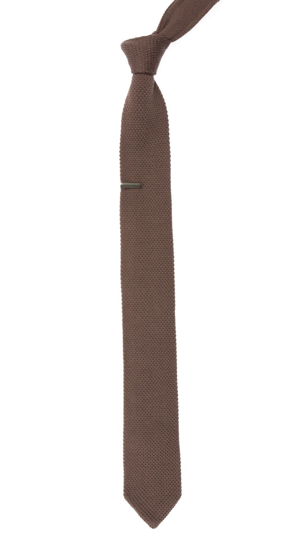 Pointed Tip Knit Brown Tie sold by The Tie Bar product image thumbnail 2