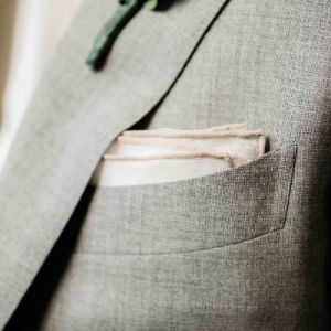 White Linen With Rolled Border Light Champagne Pocket Square sold by The Tie Bar