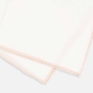 White Linen With Rolled Border Light Champagne Pocket Square sold by The Tie Bar