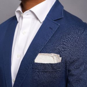 White Linen With Rolled Border Light Champagne Pocket Square sold by The Tie Bar