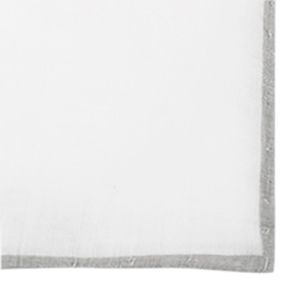 White Linen With Rolled Border Silver Pocket Square sold by The Tie Bar