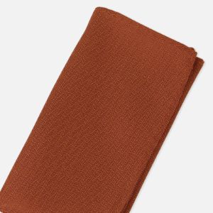 Sound Wave Herringbone Copper Pocket Square sold by The Tie Bar