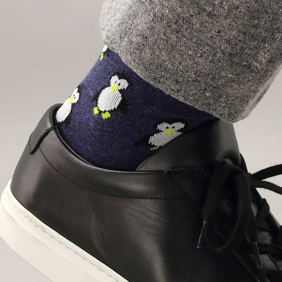 Cool Penguins Navy Dress Socks sold by The Tie Bar product image thumbnail 2