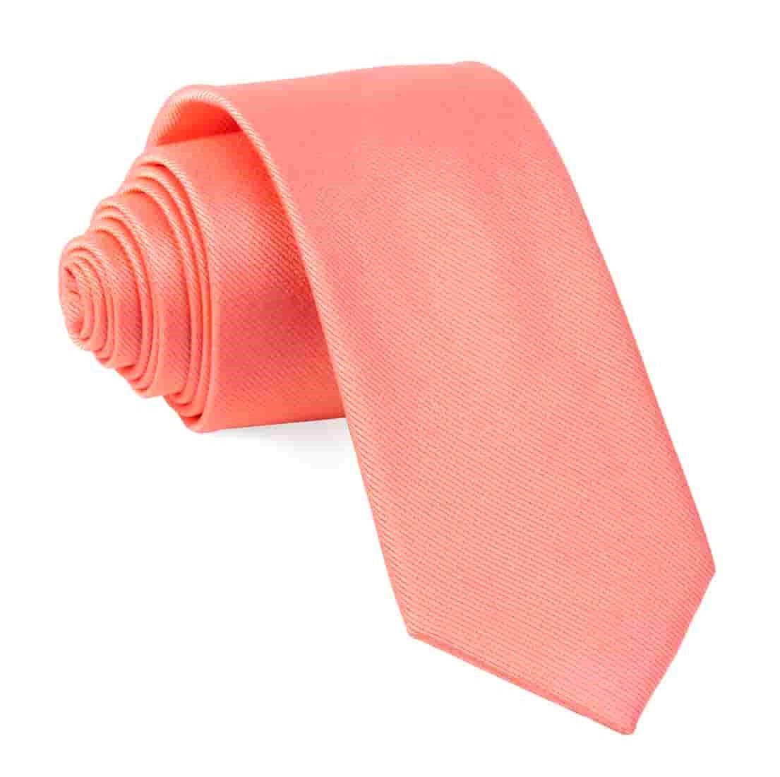 Grosgrain Solid Coral Tie sold by The Tie Bar