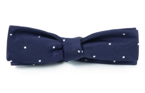 Satin Dot Classic Navy Bow Tie sold by The Tie Bar