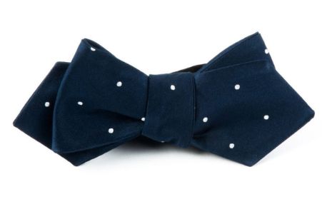 Satin Dot Classic Navy Bow Tie sold by The Tie Bar