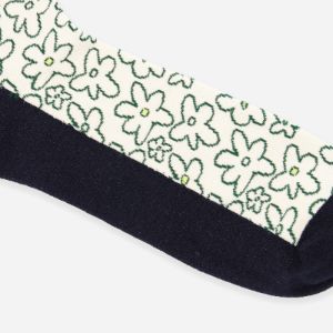 Doodle Floral Navy Dress Socks sold by The Tie Bar