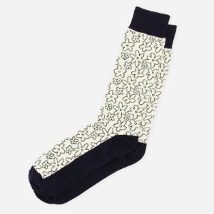 Doodle Floral Navy Dress Socks sold by The Tie Bar
