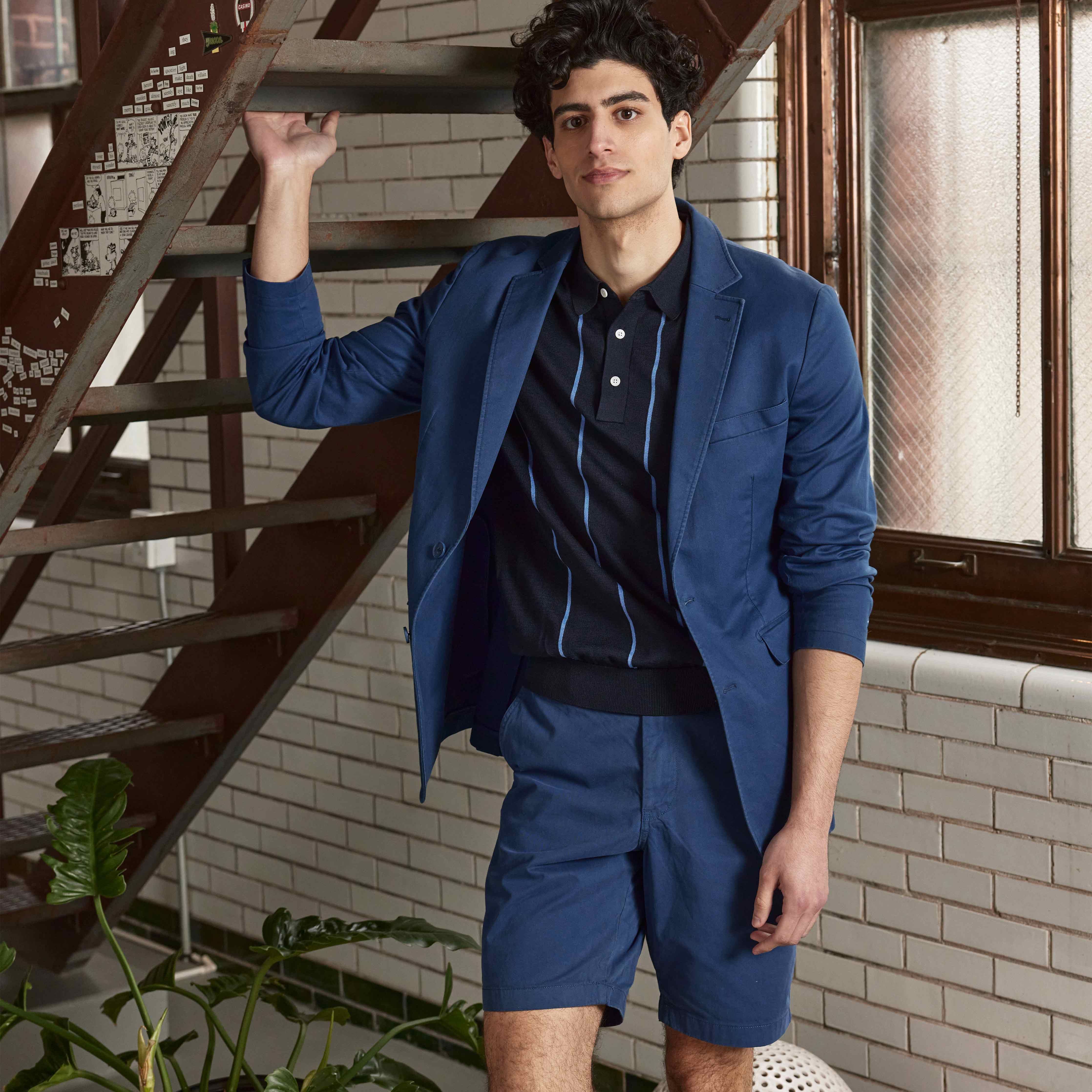 Thin Vertical Stripe Navy Polo sold by The Tie Bar product image thumbnail 3