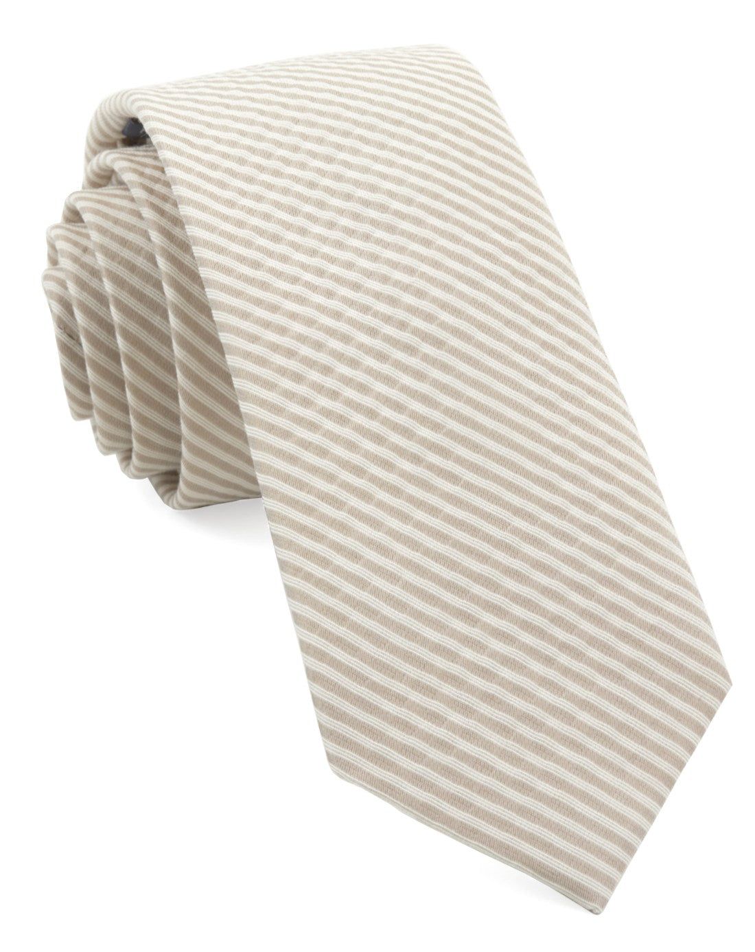 Bhldn Silk Seersucker Champagne Tie sold by The Tie Bar