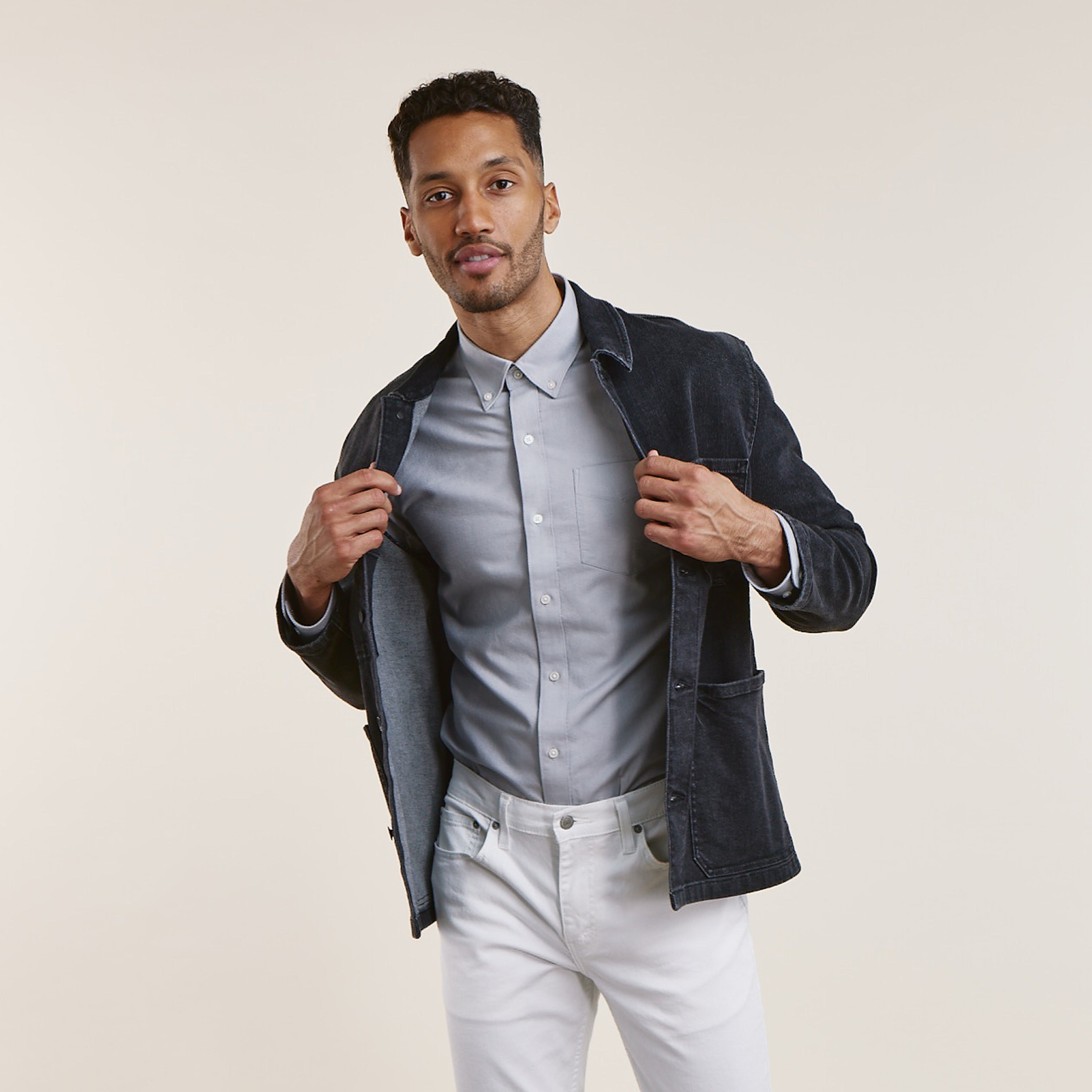The Modern-Fit Oxford Pale Grey Casual Shirt sold by The Tie Bar product image thumbnail 6