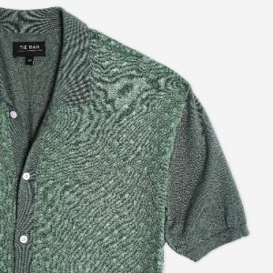 Full Placket Jacquard Motif Jade Polo sold by The Tie Bar