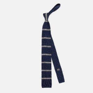 Double Stripe Knit Navy Tie sold by The Tie Bar
