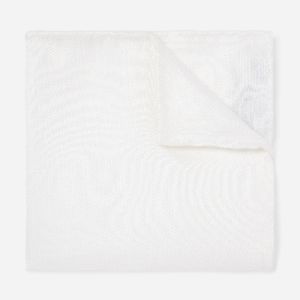 Solid Linen White Pocket Square sold by The Tie Bar