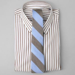 Pencil Pinstripe Brown Dress Shirt sold by The Tie Bar