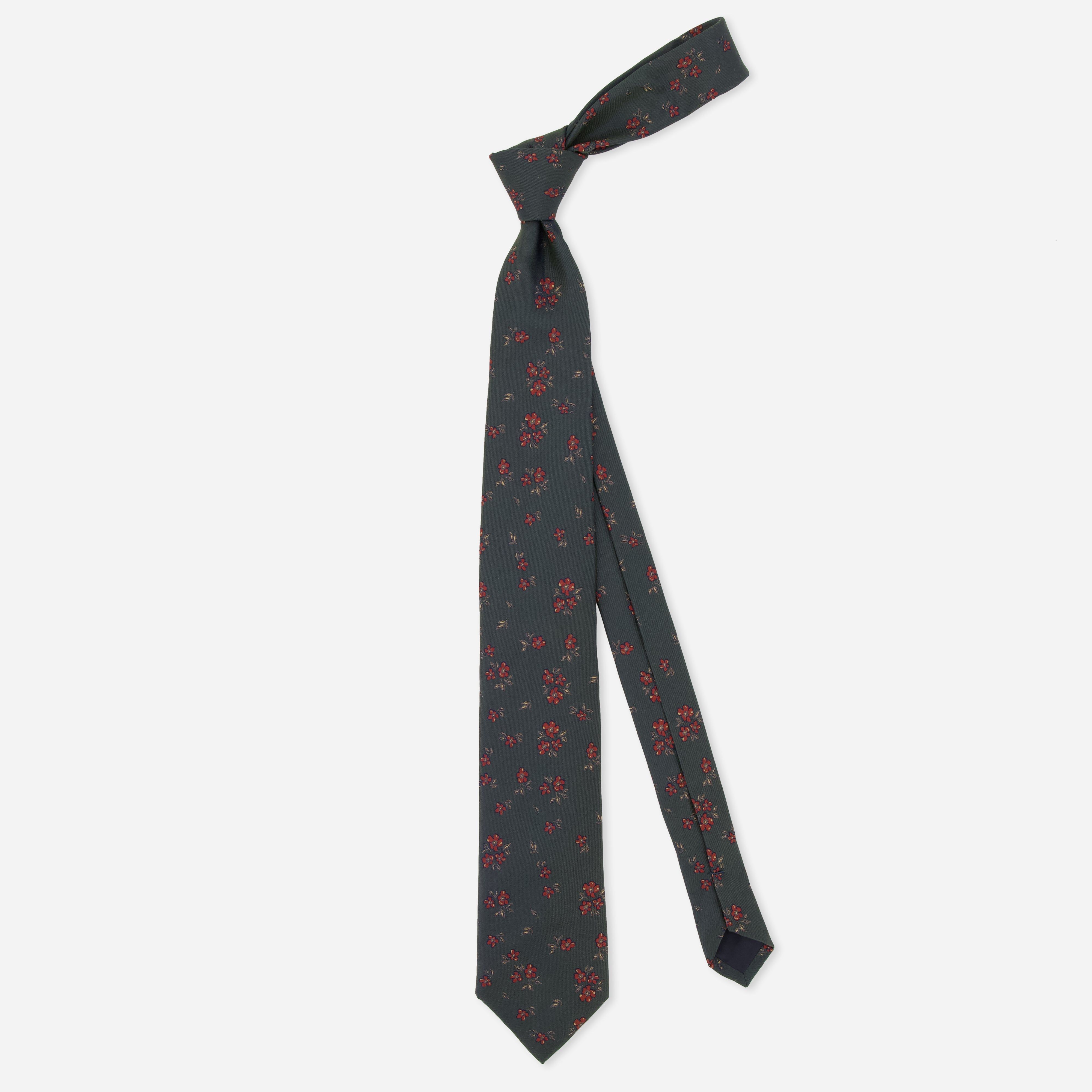 Fall Florals Hunter Green Tie sold by The Tie Bar product image thumbnail 2