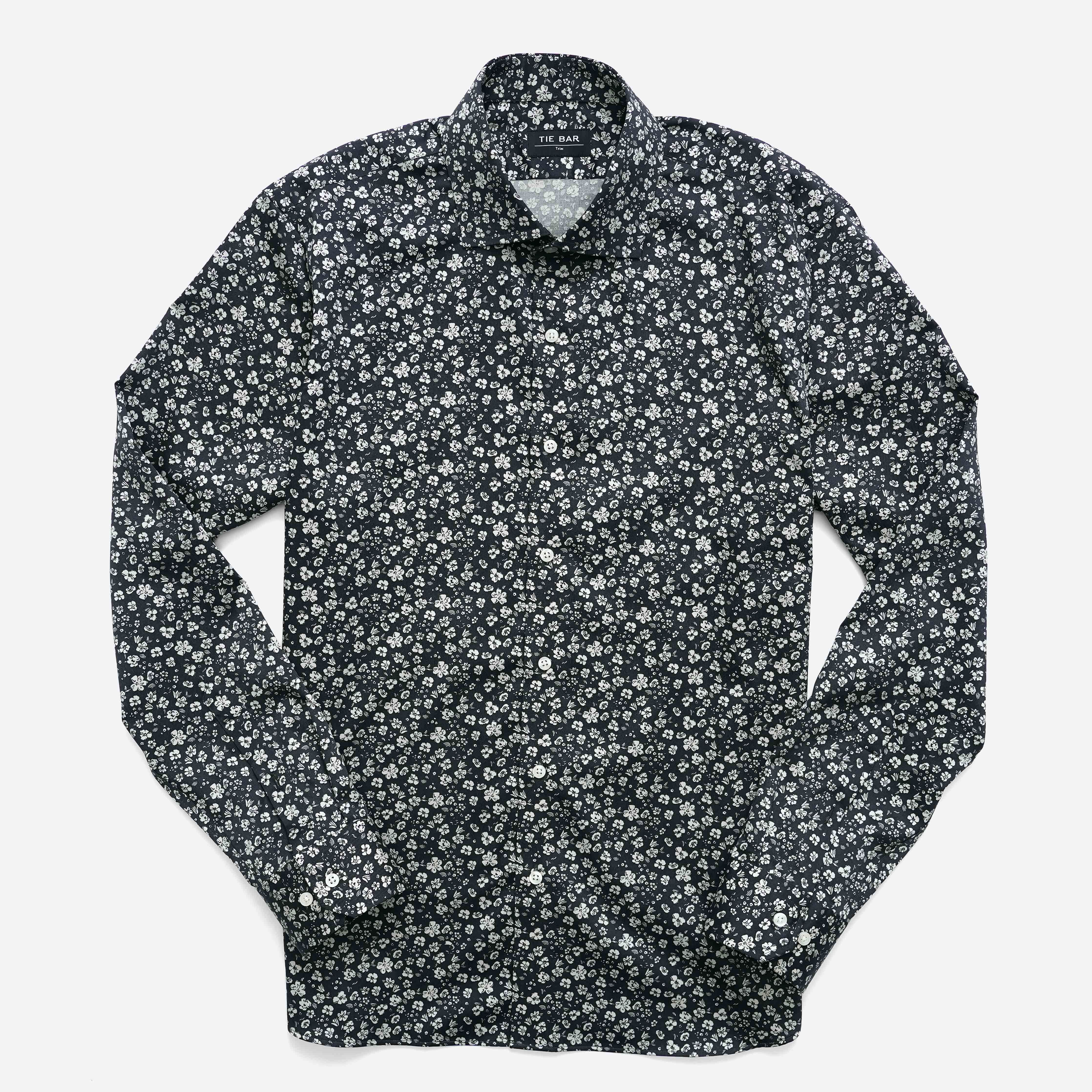 Floral Print Black Dress Shirt sold by The Tie Bar product image thumbnail 2