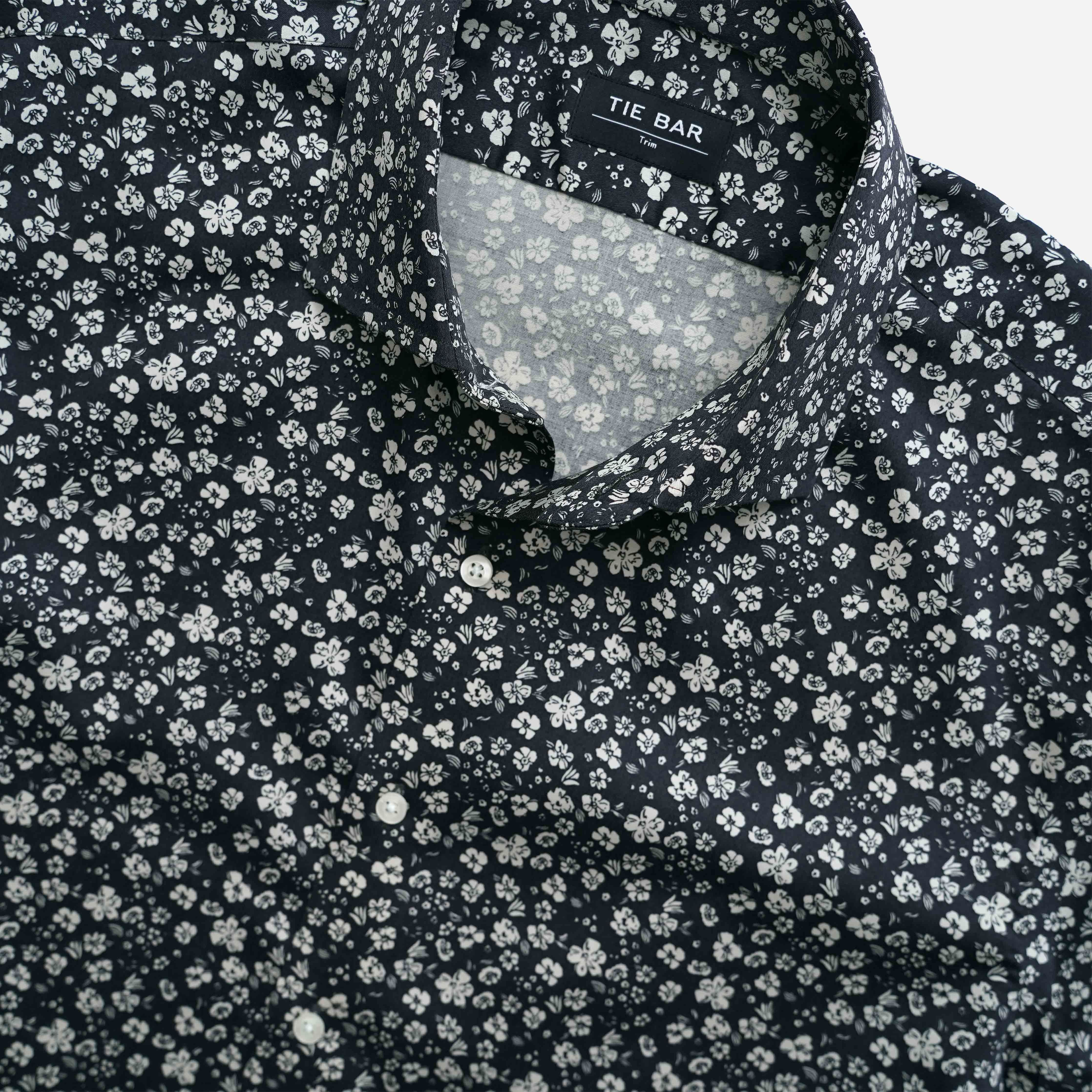Floral Print Black Dress Shirt sold by The Tie Bar product image thumbnail 3