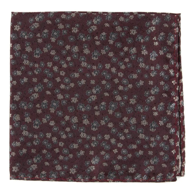 Free Fall Floral Burgundy Pocket Square sold by The Tie Bar