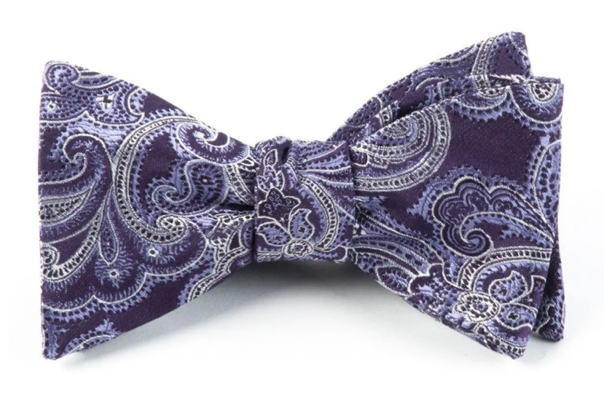 Designer Paisley Eggplant Bow Tie sold by The Tie Bar