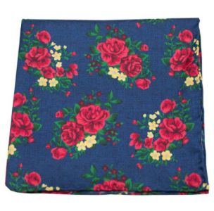 Hinterland Floral Navy Pocket Square sold by The Tie Bar
