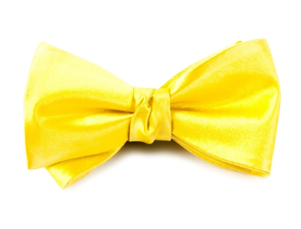Solid Satin Yellow Bow Tie sold by The Tie Bar