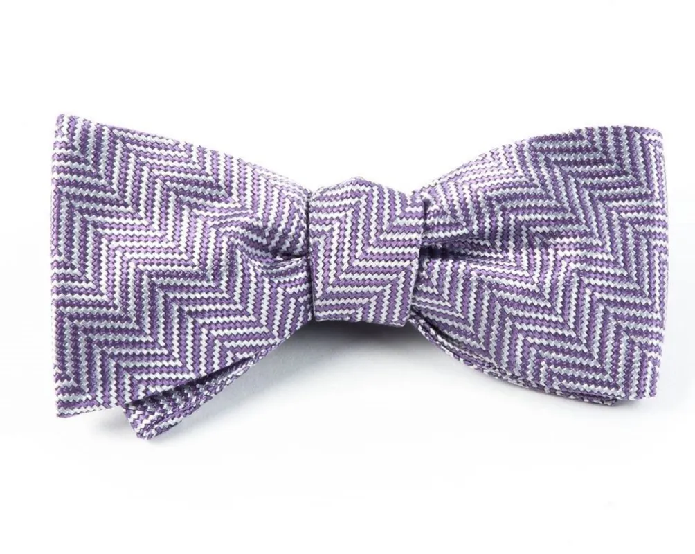Native Herringbone Lavender Bow Tie sold by The Tie Bar