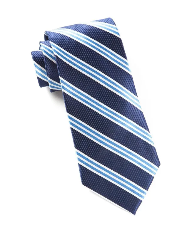 Bar Stripes Navy Tie sold by The Tie Bar