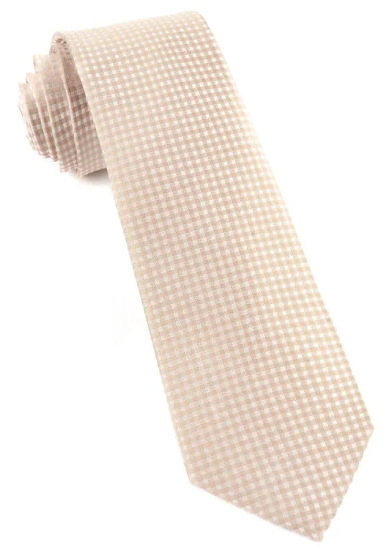 Be Married Checks Champagne Tie sold by The Tie Bar