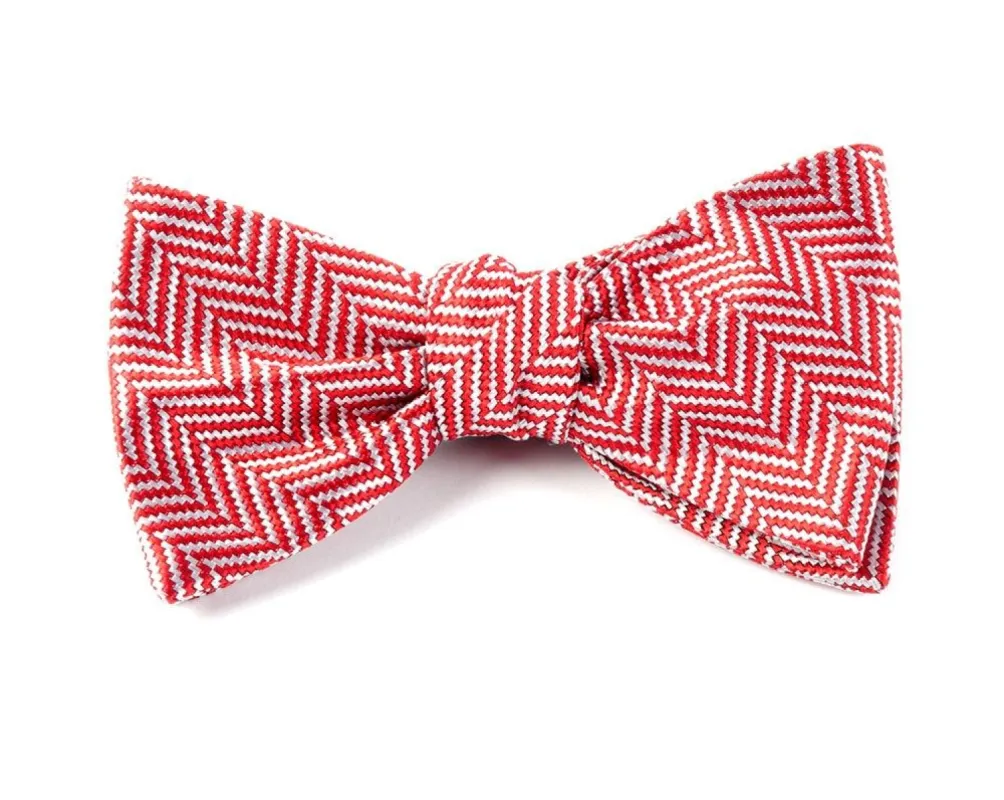 Native Herringbone Red Bow Tie sold by The Tie Bar