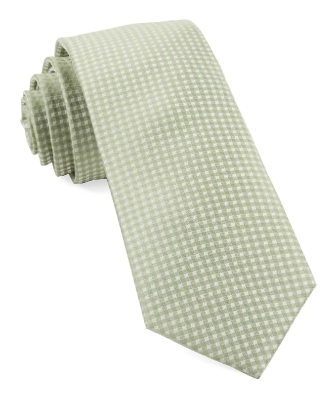 Be Married Checks Sage Green Tie sold by The Tie Bar