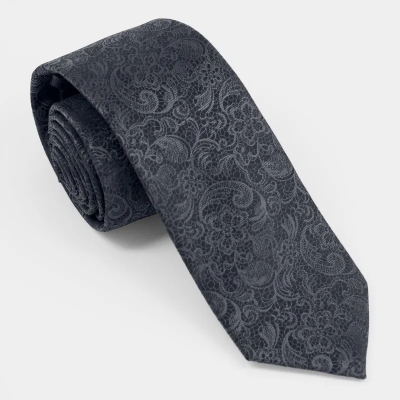Ceremony Paisley Charcoal Tie sold by The Tie Bar