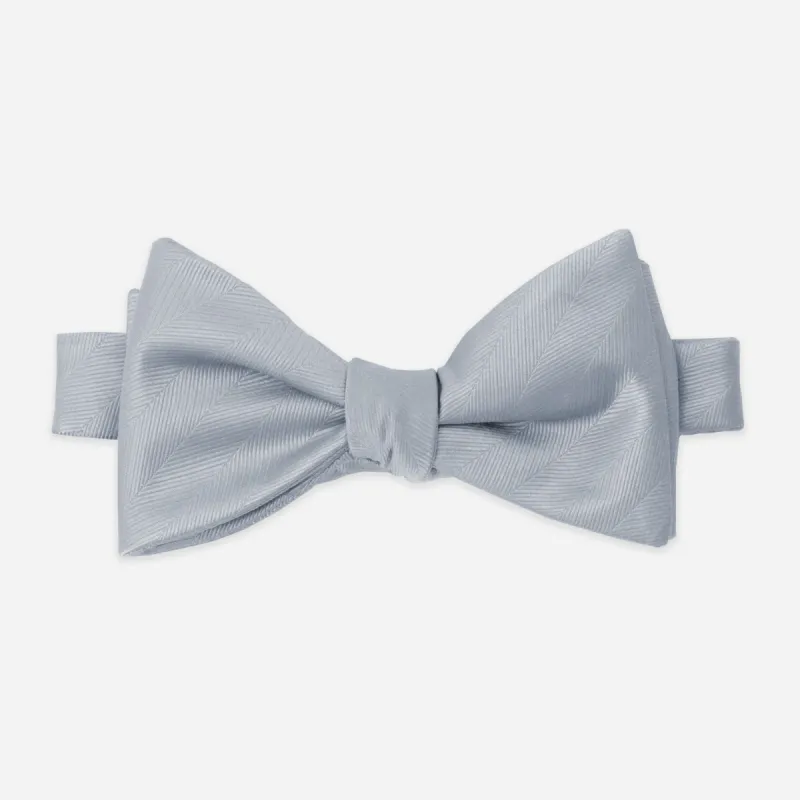 Herringbone Vow Dusty Blue Bow Tie sold by The Tie Bar