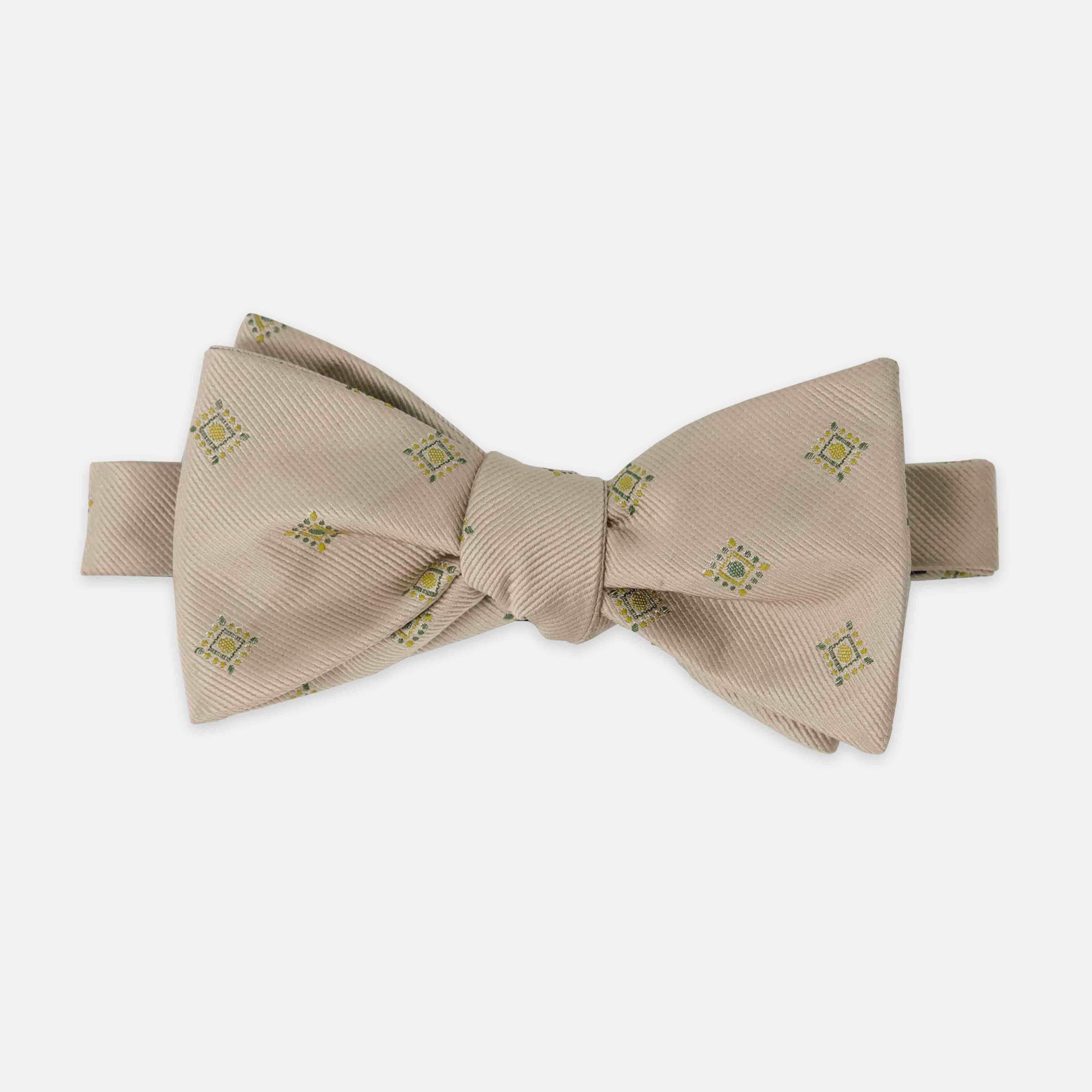 Belmont Foulard Champagne Bow Tie sold by The Tie Bar