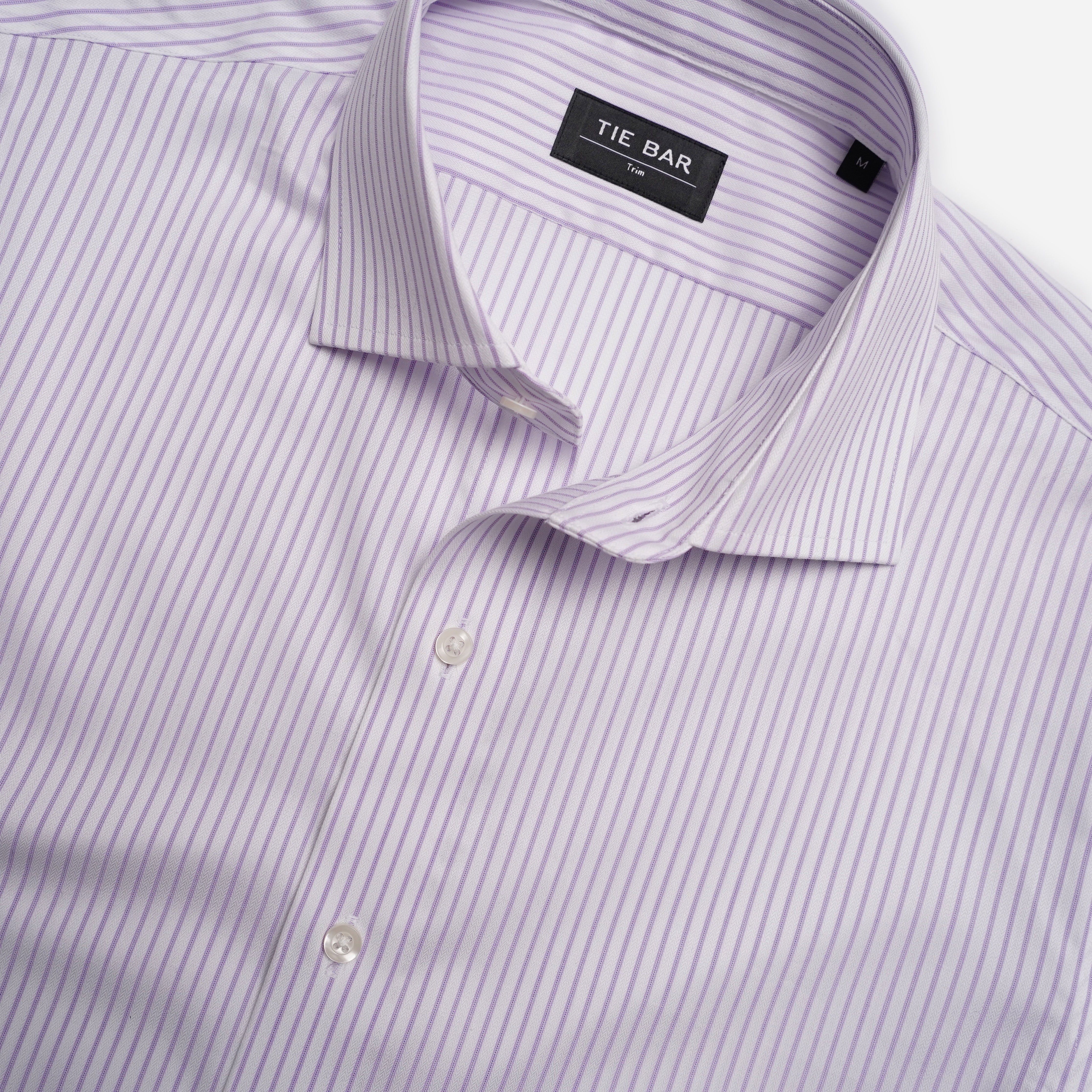 Medium Stripe Lavender Dress Shirt sold by The Tie Bar product image thumbnail 3