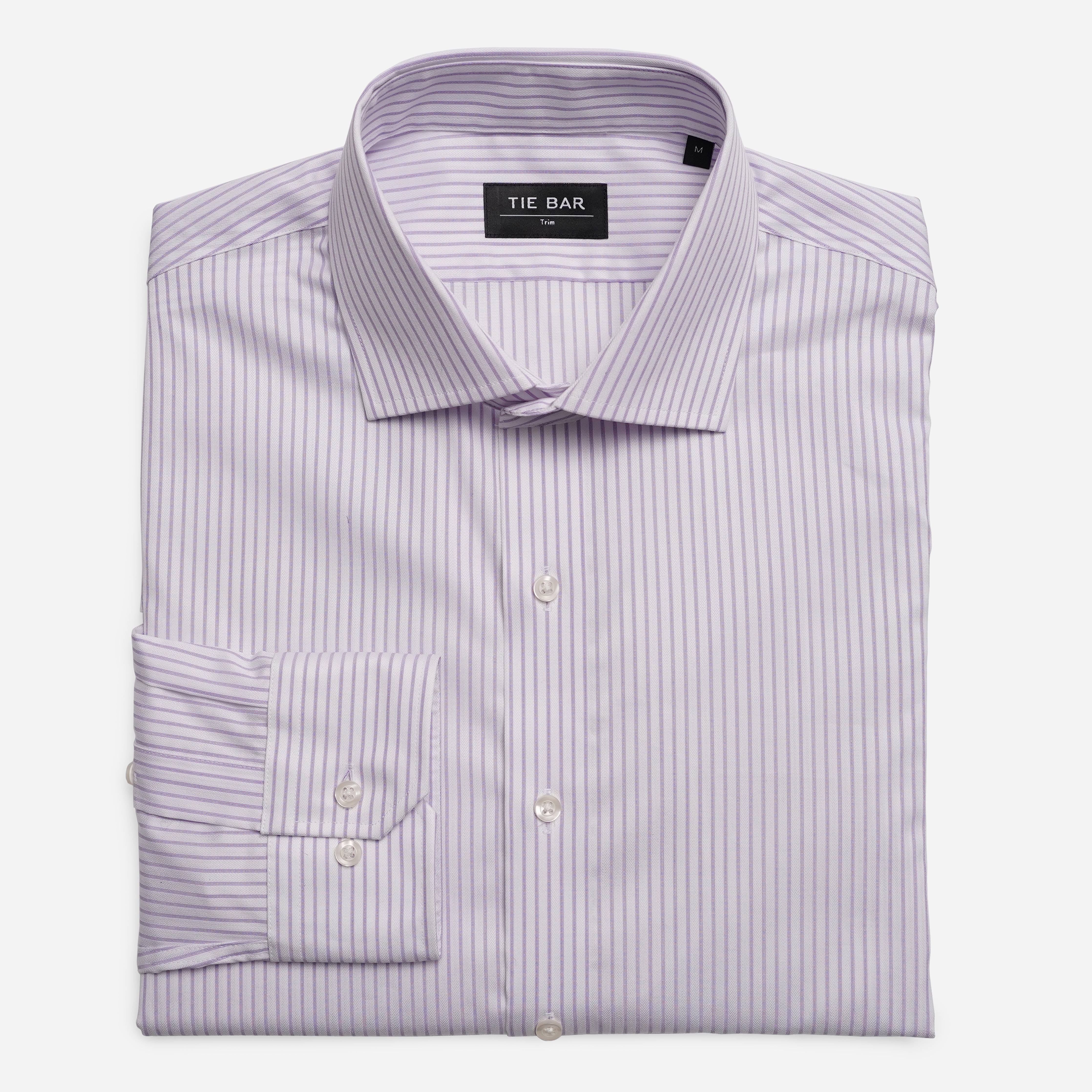 Medium Stripe Lavender Dress Shirt sold by The Tie Bar