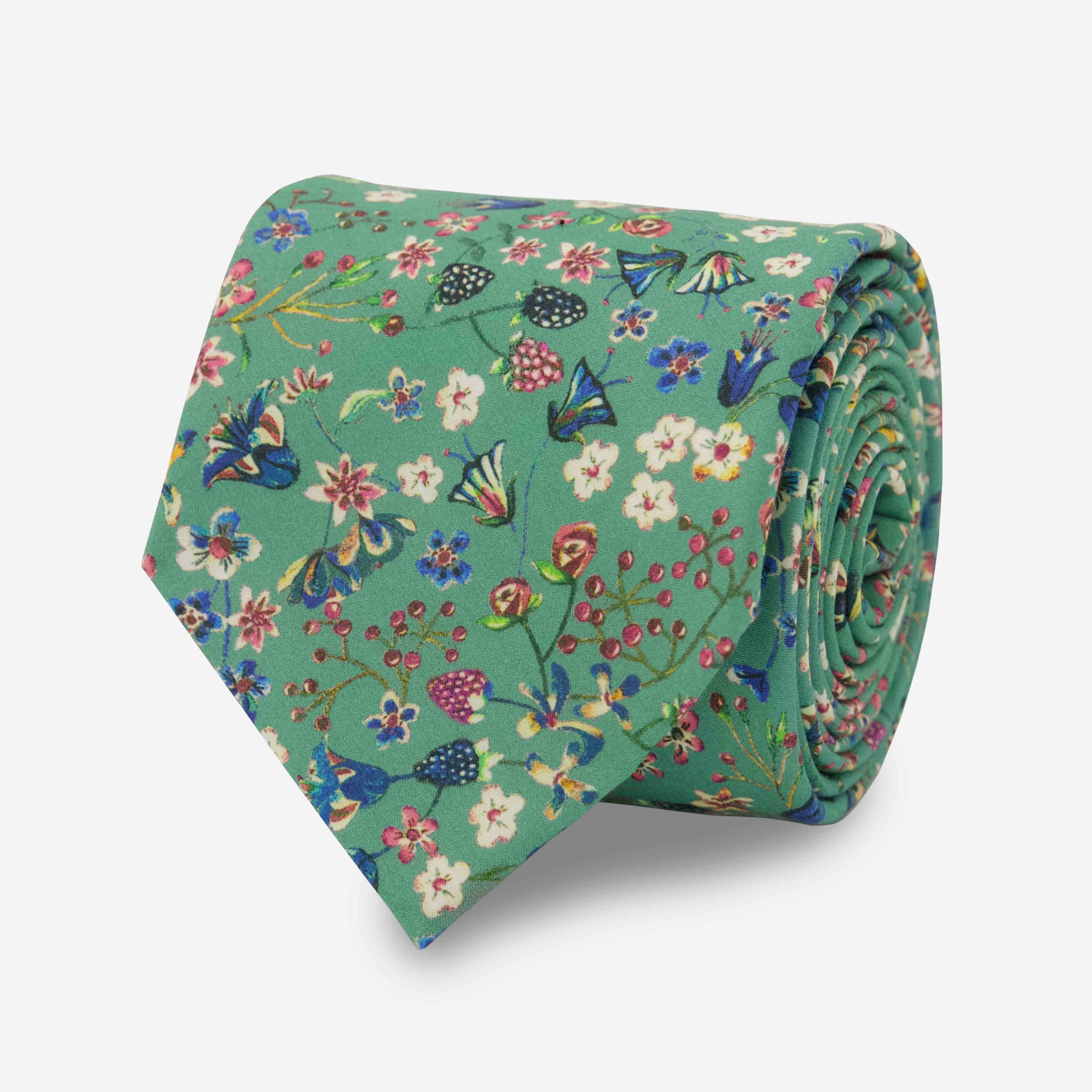Donna Leigh Floral Jade Tie sold by The Tie Bar
