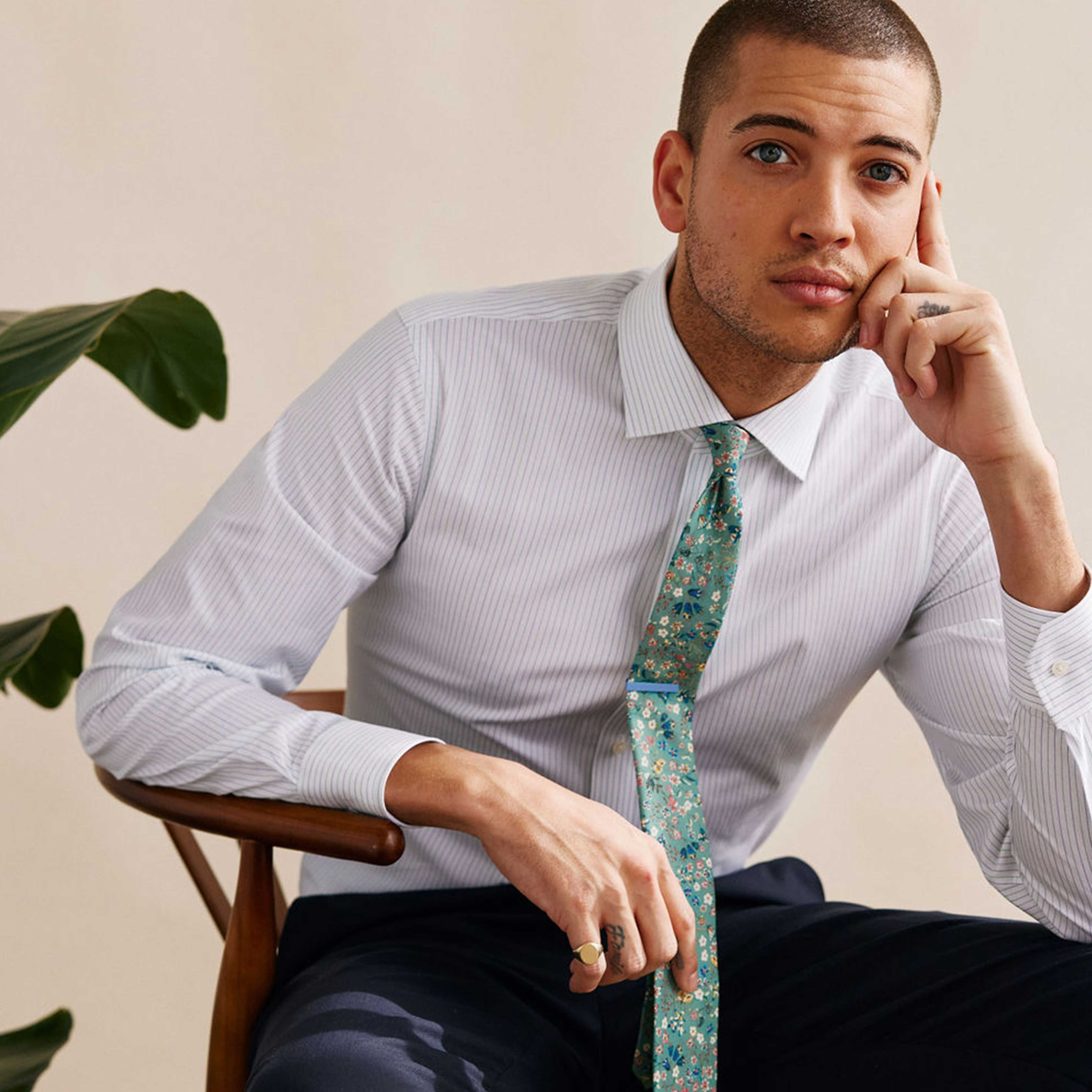 Donna Leigh Floral Jade Tie sold by The Tie Bar product image thumbnail 4